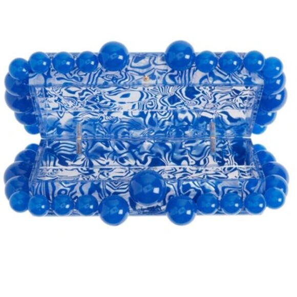 Cult Gaia Eos Beaded Marbled Acrylic Clutch - Picture 4 of 15